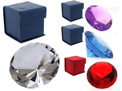 Crystal Glass Diamond Cut Paperweight : 60mm