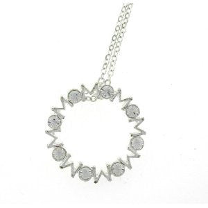 Forever Mom Swarovski Crystal Necklace in Sterling Silver
