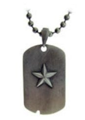 Dog Tag Necklace - Raised Star