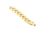 Cuban Link Bracelet 14k Gold Overlay, 7 1/4 inches