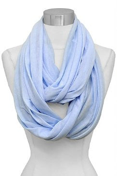 Solid Color Soft Touch Loop/Infinity Scarf in Baby Blue