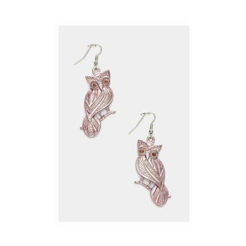 Crystal Eyed Owl Earrings