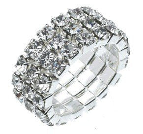Austrian Crystal Stretch Ring : 3 Row
