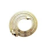 Herringbone 24 inch Engraved Money $$ Symbol Necklace - 24k Gold Overlay