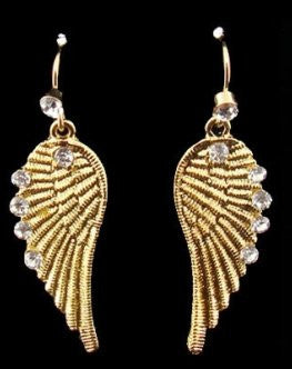 Angel Wing Earrings with Austrian Crystal