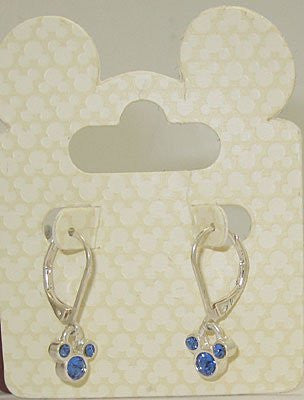 Mickey Mouse Blue Sapphire Austrian Crystal Earrings