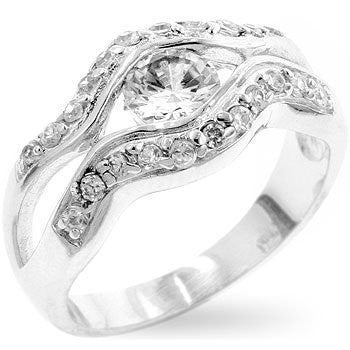 Empress Ring in White Gold over .925 Sterling Silver
