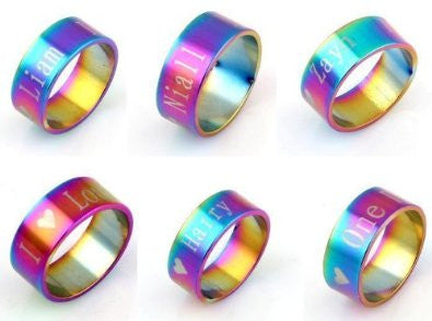 One Direction Rainbow Rings