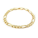 Figaro 8 inch Bracelet - Rhodium Overlay