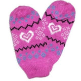 Lined Winter Mittens Sparkle Hearts & Snowflakes