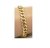 Cuban Link Bracelet 14k Gold Overlay, 7 1/4 inches