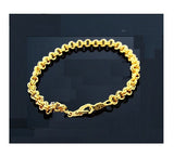 24K GP Gold Double Link Chain Bracelet