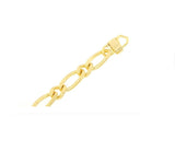 Etched Figaro Chain Gold Necklace