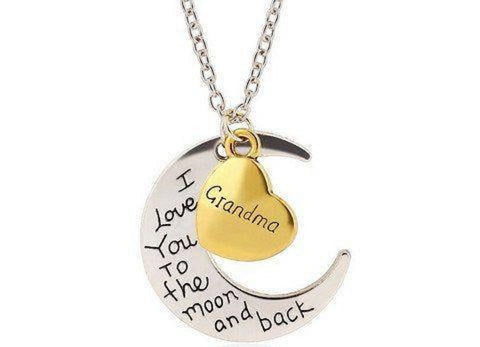 Grandma "I Love You To The Moon" Charm Necklace