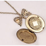 Vintage Inspired Rabbit Locket Oval Necklace