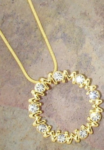 Forever Mom Swarovski Crystal Necklace in 14k Gold