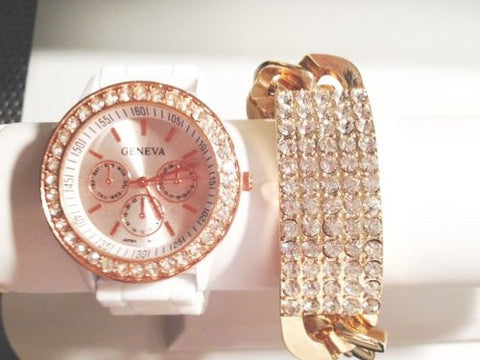 The Alicia Stacking Watch Set with Crystal Bracelet