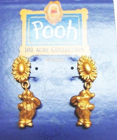 Winnie The Pooh Golden Sunflower Earrings