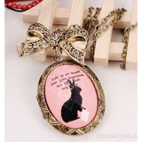 Vintage Inspired Rabbit Locket Oval Necklace
