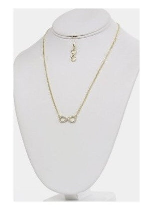 Crystal Infinity Symbol Necklace & Earring Set
