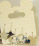 Mickey Mouse Silvertone Earring Trio