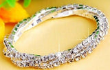 Copy of Swarovski Crystal Triple Twist Bracelet in Silver Overlay