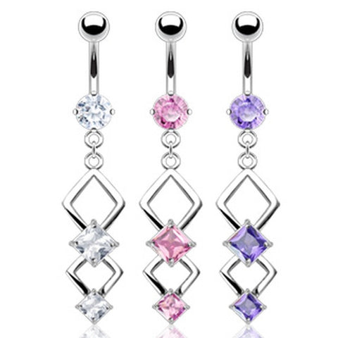 Double Marquise Crystal Belly Jewelry