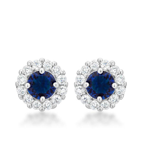 Bella Bridal Princess Earrings in Blue