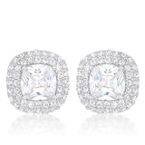 5.14(ct) Cushion Pave Stud Earrings