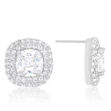 5.14(ct) Cushion Pave Stud Earrings