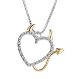 Li'l Devil Heart Crystal Necklace