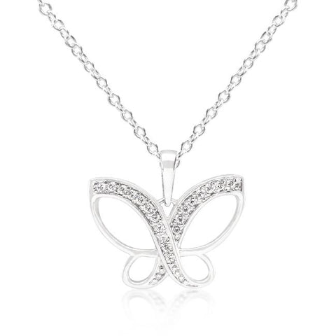 White Gold Butterfly Necklace