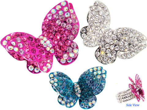Austrian Crystal Butterfly Ring - Large