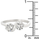 .925 Sterling Silver Anniversary 2-Stone Ring