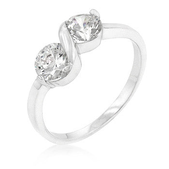 .925 Sterling Silver Anniversary 2-Stone Ring