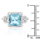 Princess Cut Parisian French Blue Ring