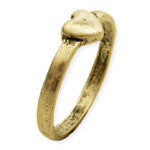 Antiqued Gold Heart Midi Ring