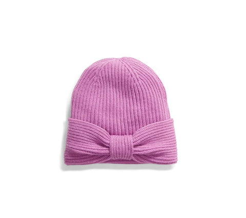 KATE SPADE NY - solid bow reversible beanie