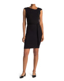 CALVIN KLEIN Asymmetical Neck Tie Waist Tank Dress