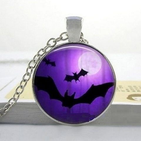 Halloween Bat Cabochon Necklace