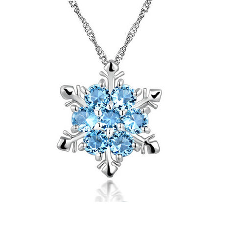 Blue discount snowflake necklace