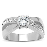 Stainless Steel Crossed Band Eternity Ring
