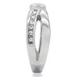 Stainless Steel Crossed Band Eternity Ring