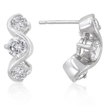 Three Stone Swirl Earrings