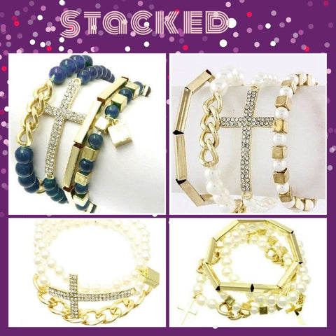 Pearl & Gold Stacking Bracelets
