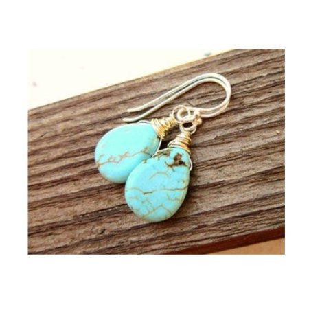 Turquoise Wire Wrapped Earrings