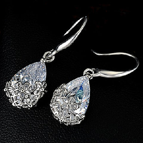 Swarovski Silver Drop Earrings