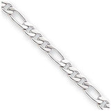 Figaro 8 inch Bracelet - Rhodium Overlay