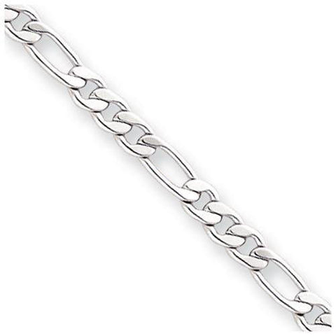 Figaro 8 inch Bracelet - Rhodium Overlay