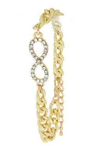 Infinity Crystal Jeweled Chain Bracelet